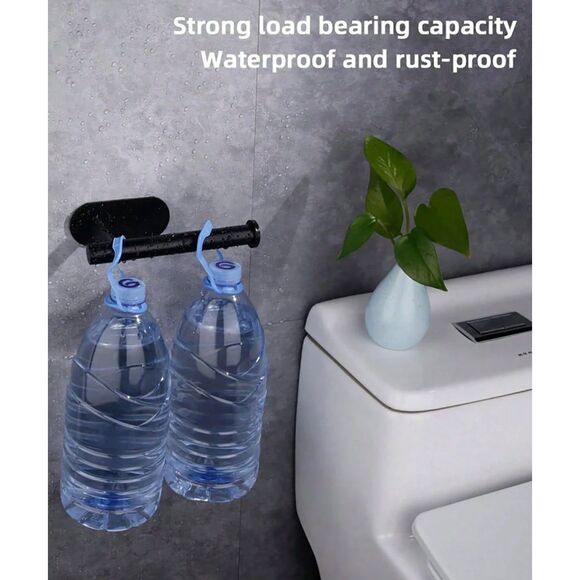 1pc Wall Mounted Bathroom Toilet Tissue Paper Holder Black Easy Install NWT - Picture 4 of 7